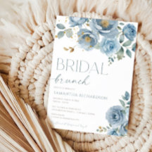 Dusty blauen Rose mit Blumen Brautbrunch