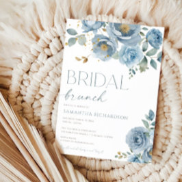 Dusty blauen Rose mit Blumen Brautbrunch Einladung