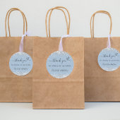 Dusty blauen Silberherz danke Ihnen Hochzeit Runder Aufkleber