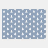 Dusty blauen und weißen Bäume Frohe Weihnachtsfeie Geschenkpapier Set (Vorderseite 2)