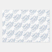 Dusty blauen Weihnachtstypografie und dots Urlaub Geschenkpapier Set (Vorderseite 3)
