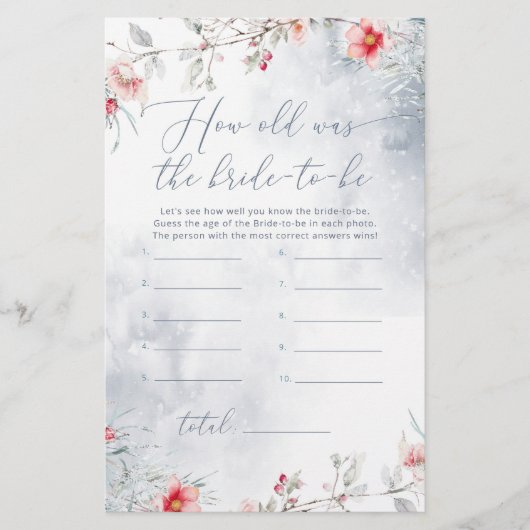 Dusty blauer Winter Wie alt war die Braut, um Spie (Vorderseite)