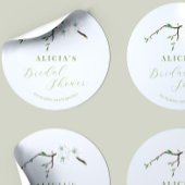 Dusty bläulich-elegantes Frühlingssemble Brautpart Runder Aufkleber