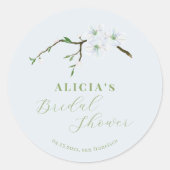 Dusty bläulich-elegantes Frühlingssemble Brautpart Runder Aufkleber (Vorderseite)