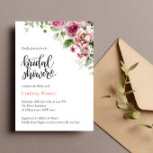 Dusty Bloral Blush Pink Greenery Brautparty Einladung