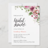 Dusty Bloral Blush Pink Greenery Brautparty Einladung (Vorderseite)