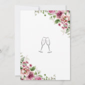 Dusty Bloral Blush Pink Greenery Brautparty Einladung (Rückseite)