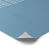 Dusty Blue 12 Table Wedding Seating Chart Poster (Ecke)