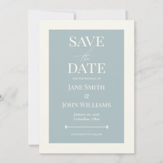 Dusty Blue 12x18 Save the Date Einladung
