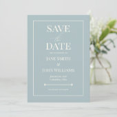 Dusty Blue 12x18 Save the Date Einladung (Stehend Vorderseite)