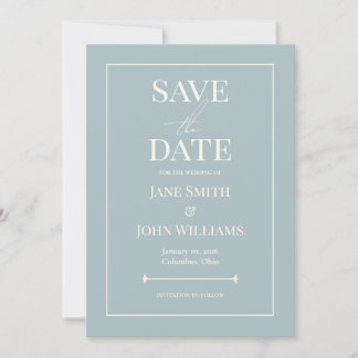 Dusty Blue 12x18 Save the Date Einladung