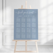 Dusty Blue 16 Table Wedding Seating Chart Poster