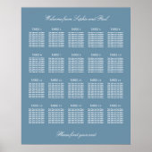 Dusty Blue 20 Table Wedding Seating Chart Poster (Vorne)