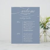 Dusty Blue 2 Days Wedding Itinerary Chic (Stehend Vorderseite)