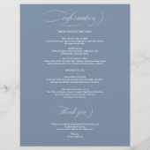Dusty Blue 2 Days Wedding Itinerary Chic (Rückseite)