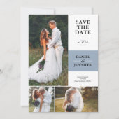 Dusty Blue 3-Foto Gallery Wedding Save the Date (Vorderseite)