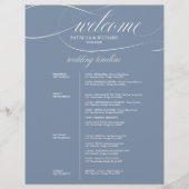 Dusty Blue 4 Days Wedding Itinerary Chic (Vorderseite)