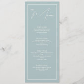 Dusty Blue 4x9.25 Table Menu Card Menükarte (Vorderseite)