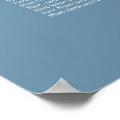 Dusty Blue 6 Table Wedding Chart Poster (Ecke)