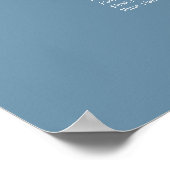 Dusty Blue 7 Table Wedding Chart Poster (Ecke)