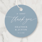 Dusty Blue A Sweet Danke Gastgeschenk Hochzeit Geschenkanhänger (Vorderseite)