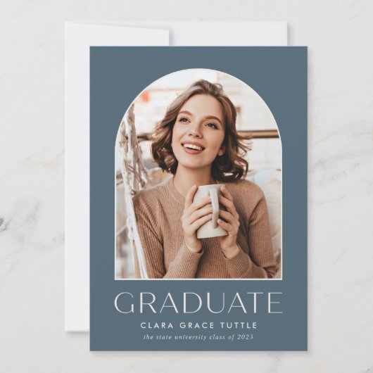 Dusty Blue | Abschluss Announc des Classic Arch Fo Ankündigung (Vorderseite)