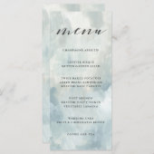 Dusty Blue Abstrakt Brushstrokes Wedding Menu Menükarte (Vorne/Hinten)