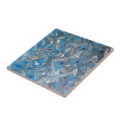 Dusty Blue Abstrakt Keramik Tile Fliese (Seite)