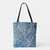 Dusty Blue Abstrakt Tote Bag Tasche (Rückseite)