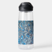 Dusty Blue Abstrakt Water Flasche (Rückseite)