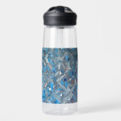 Dusty Blue Abstrakt Water Flasche (Vorne)