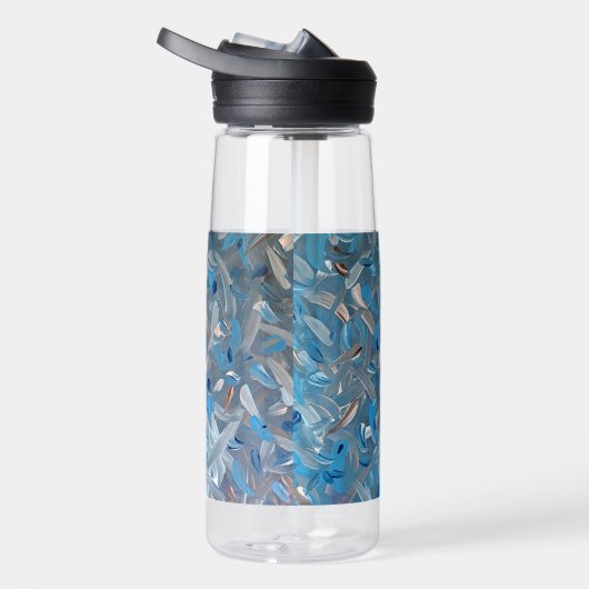 Dusty Blue Abstrakt Water Flasche (Rechts)