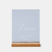 Dusty Blue Acrylic “Favors” Wedding Sign Acrylschild (Vorderseite)