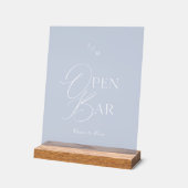 Dusty Blue Acrylic Open Bar Wedding Sign Acrylschild (Winkel)