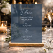 Dusty Blue Acrylic Wedding Bar Menu Sign Acrylschild