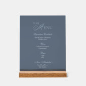 Dusty Blue Acrylic Wedding Bar Menu Sign Acrylschild (Vorderseite)