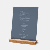 Dusty Blue Acrylic Wedding Bar Menu Sign Acrylschild (Winkel)