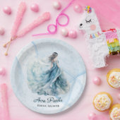 Dusty Blue Alcohol Ink Bridge Brautparty Pappteller (Party)