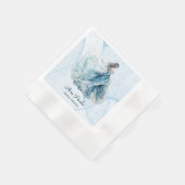 Dusty Blue Alcohol Ink Bridge Brautparty Serviette (Ecke)