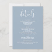 Dusty Blue All in one elegante Script Wedding Einladung (Rückseite)
