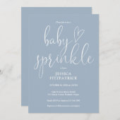 Dusty Blue All In One QR Code Baby Sprinkle Shower Einladung (Vorne/Hinten)