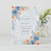 Dusty Blue Alluring Spring Wedding Einladung (Stehend Vorderseite)