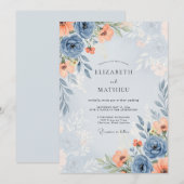 Dusty Blue Alluring Spring Wedding Einladung (Vorne/Hinten)