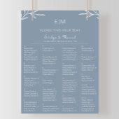 Dusty Blue Alphabetical Wedding Seating Chart Poster