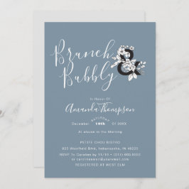 Dusty Blue Ampersand Elegantes Brautparty Einladung