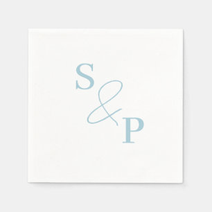 Dusty Blue Ampersand Monogram Wedding Napkin Serviette