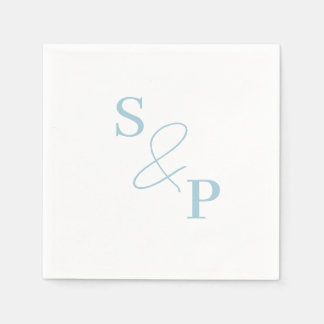 Dusty Blue Ampersand Monogram Wedding Napkin Serviette