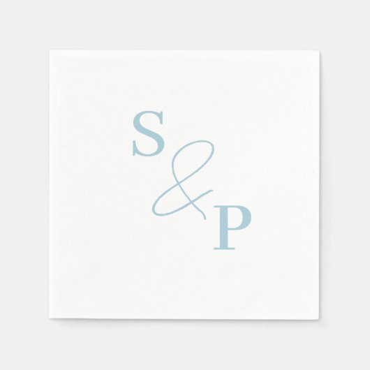Dusty Blue Ampersand Monogram Wedding Napkin Serviette (Vorderseite)
