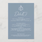 Dusty Blue Anchor Details zur Hochzeit Begleitkarte (Vorderseite)