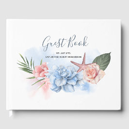 Dusty Blue and Blush Beach Wedding Gästebuch